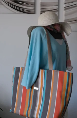 Sac Dralon Modèle Sunny rayures orangé – Image 9