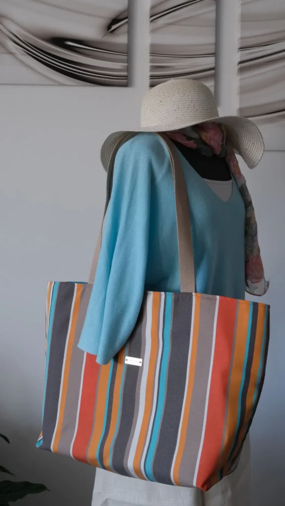 Sac Dralon Modèle Sunny 2 poches ton orangé bleu