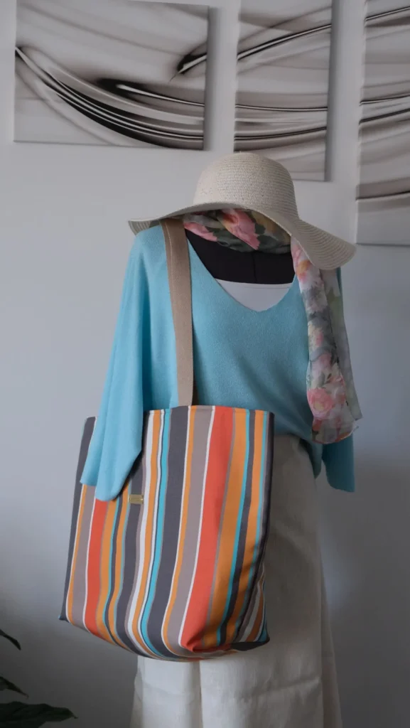Sac Dralon Modèle Sunny 2 poches ton orangé bleu