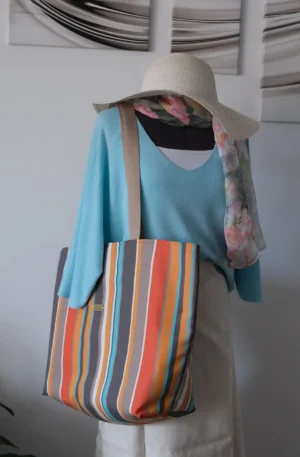 Sac Dralon Modèle Sunny rayures orangé – Image 10