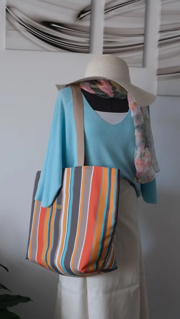 Sac Dralon Modèle Sunny 2 poches ton orangé bleu