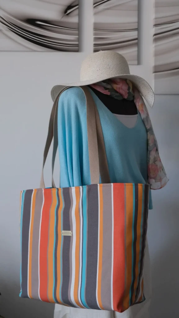 Sac Dralon Modèle Sunny 2 poches ton orangé bleu