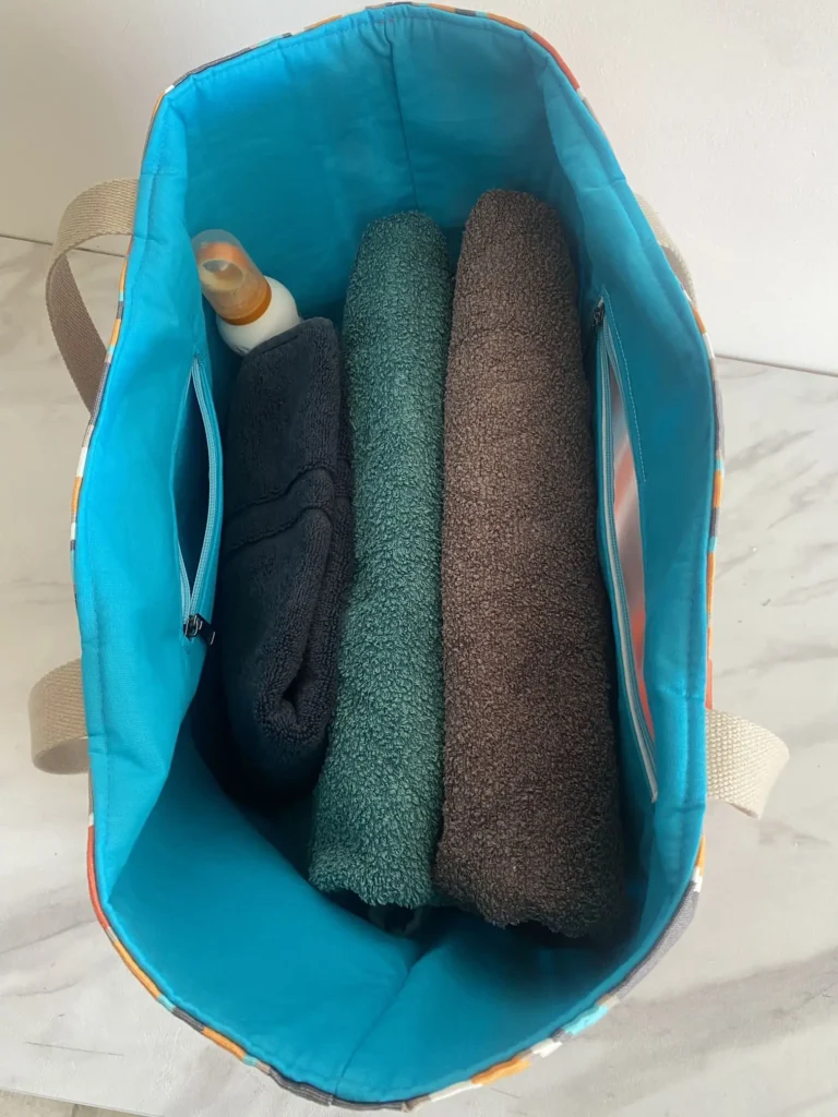 Sac Dralon Modèle Sunny 2 poches ton orangé bleu