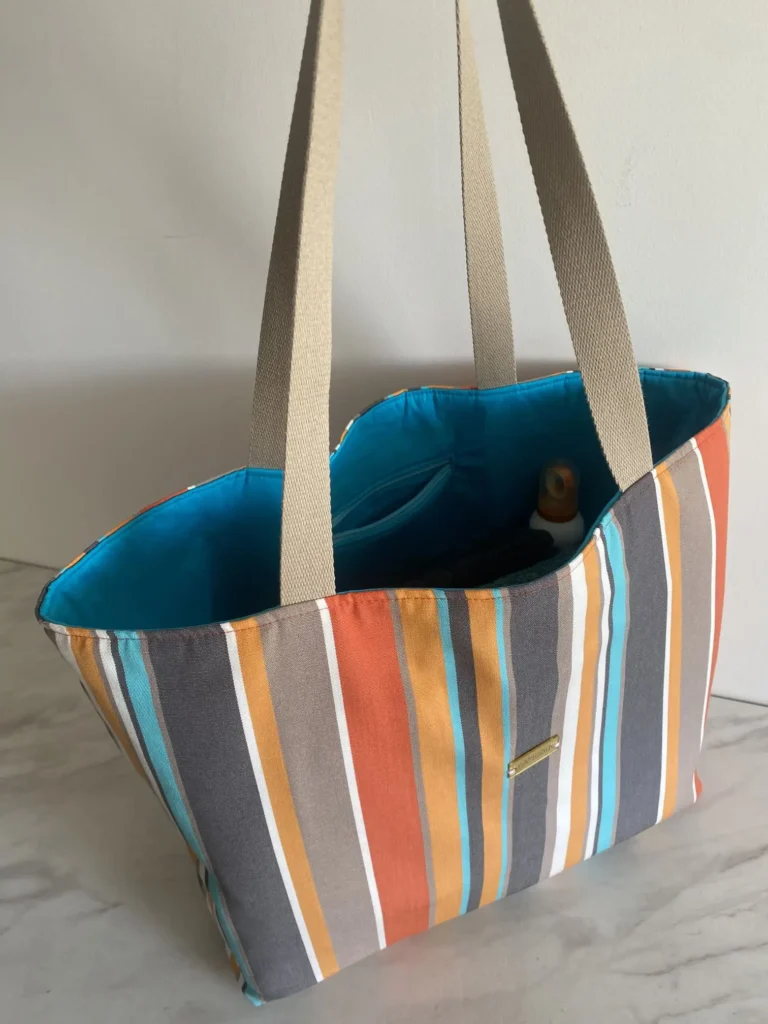 Sac Dralon Modèle Sunny 2 poches ton orangé bleu