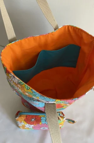 Sac Modèle Ibiza à fleurs sur fond jaune – Image 3