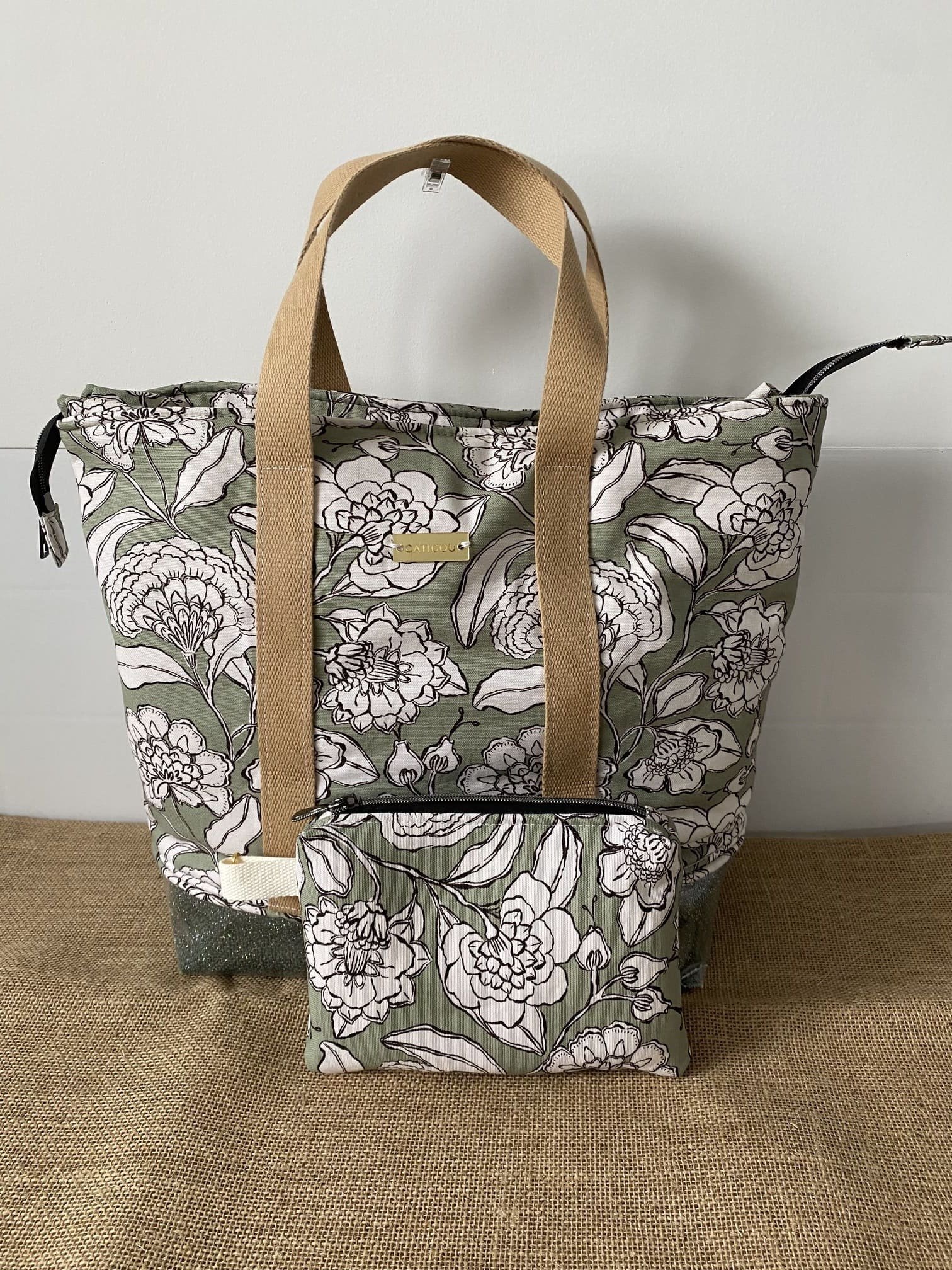 SAC ZIPPE VERT AMANDE IBIZA