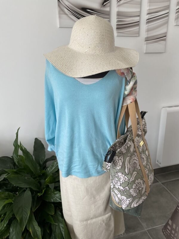 Ensemble Sac Ibiza Zippé Vert amande et sa pochette – Image 2