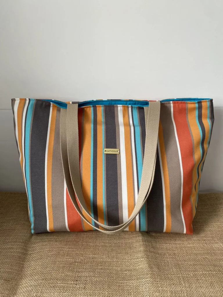 Sac Dralon Modèle Sunny 2 poches ton orangé bleu