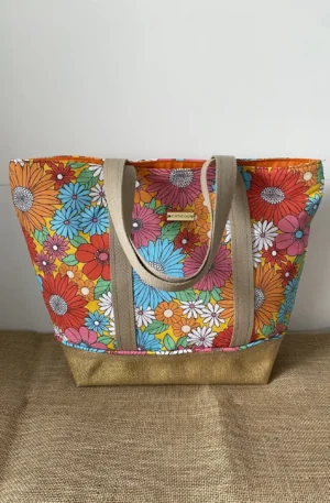Sac Modèle Ibiza à fleurs sur fond jaune