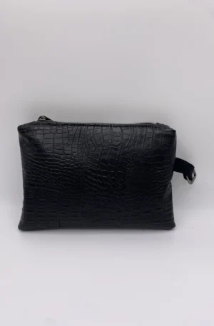 POCHETTE IBIZA CROCO NOIR