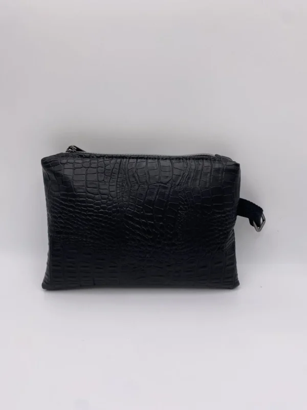POCHETTE IBIZA CROCO NOIR