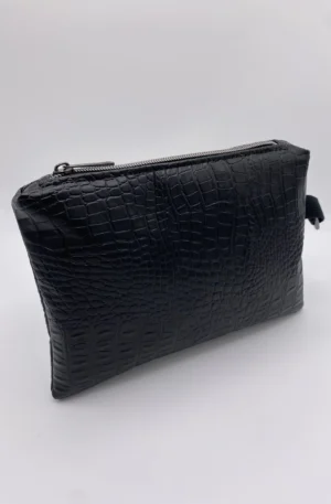 POCHETTE IBIZA CROCO NOIR