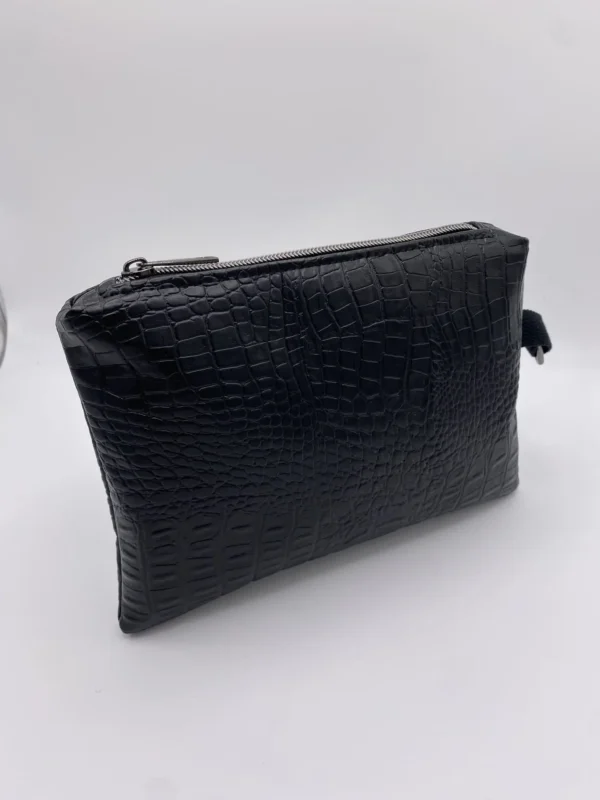 POCHETTE IBIZA CROCO NOIR