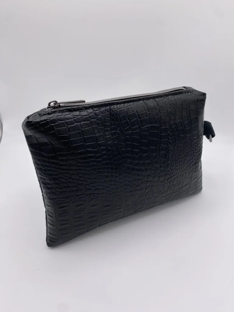 POCHETTE IBIZA CROCO NOIR