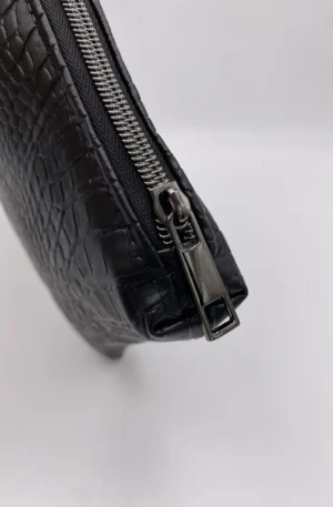 POCHETTE IBIZA CROCO NOIR