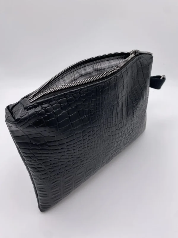 POCHETTE IBIZA CROCO NOIR