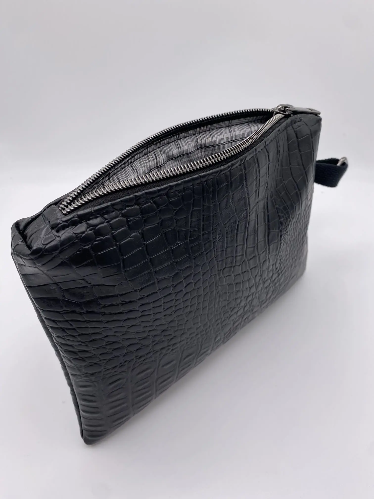 POCHETTE IBIZA CROCO NOIR