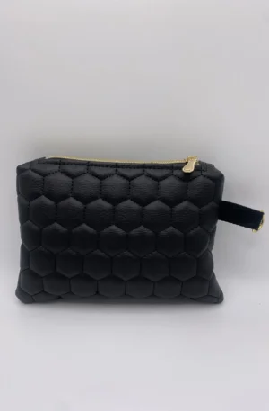 POCHETTE IBIZA SIMILI CUIR LOSANGES NOIR