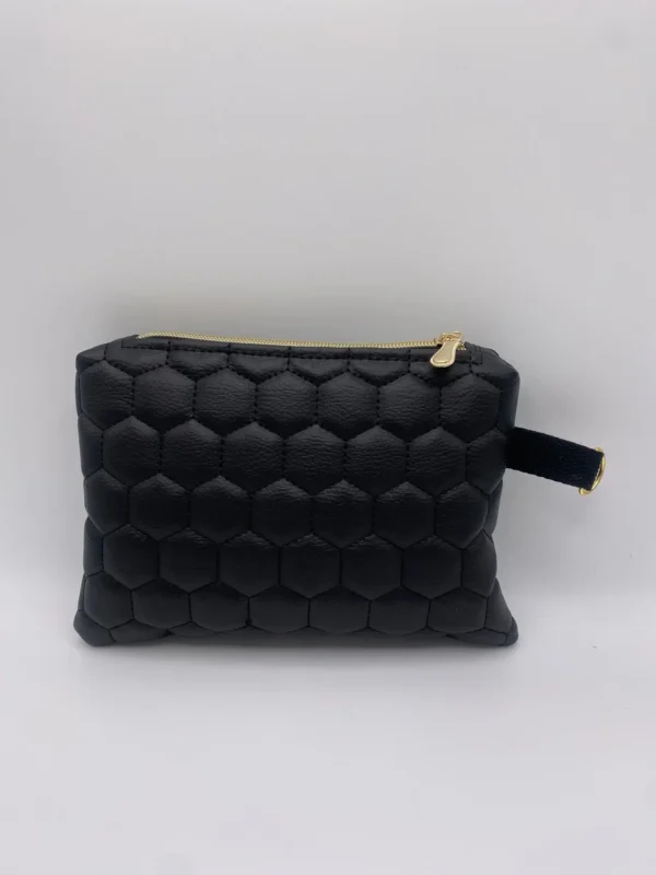 POCHETTE IBIZA SIMILI CUIR LOSANGES NOIR