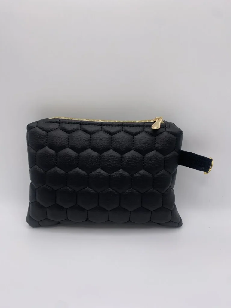 POCHETTE IBIZA SIMILI CUIR LOSANGES NOIR