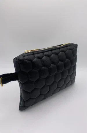 POCHETTE IBIZA SIMILI CUIR LOSANGES NOIR