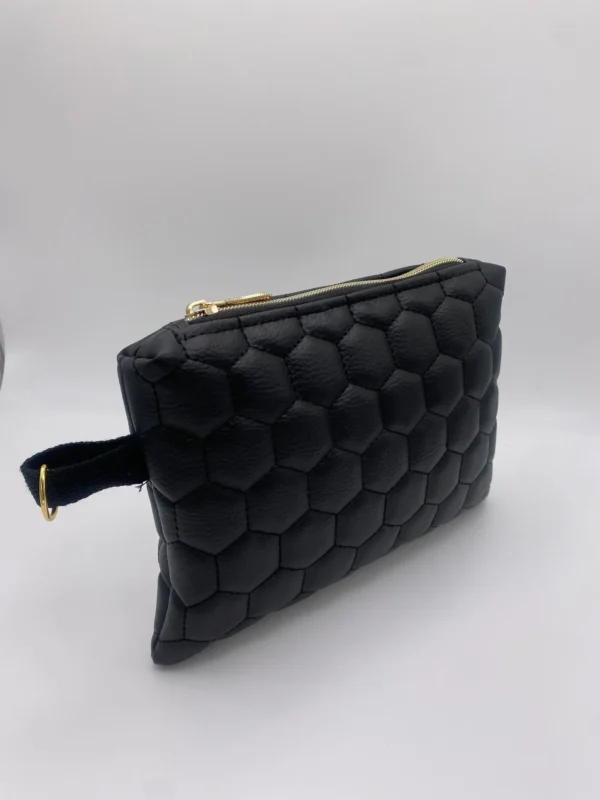 POCHETTE IBIZA SIMILI CUIR LOSANGES NOIR