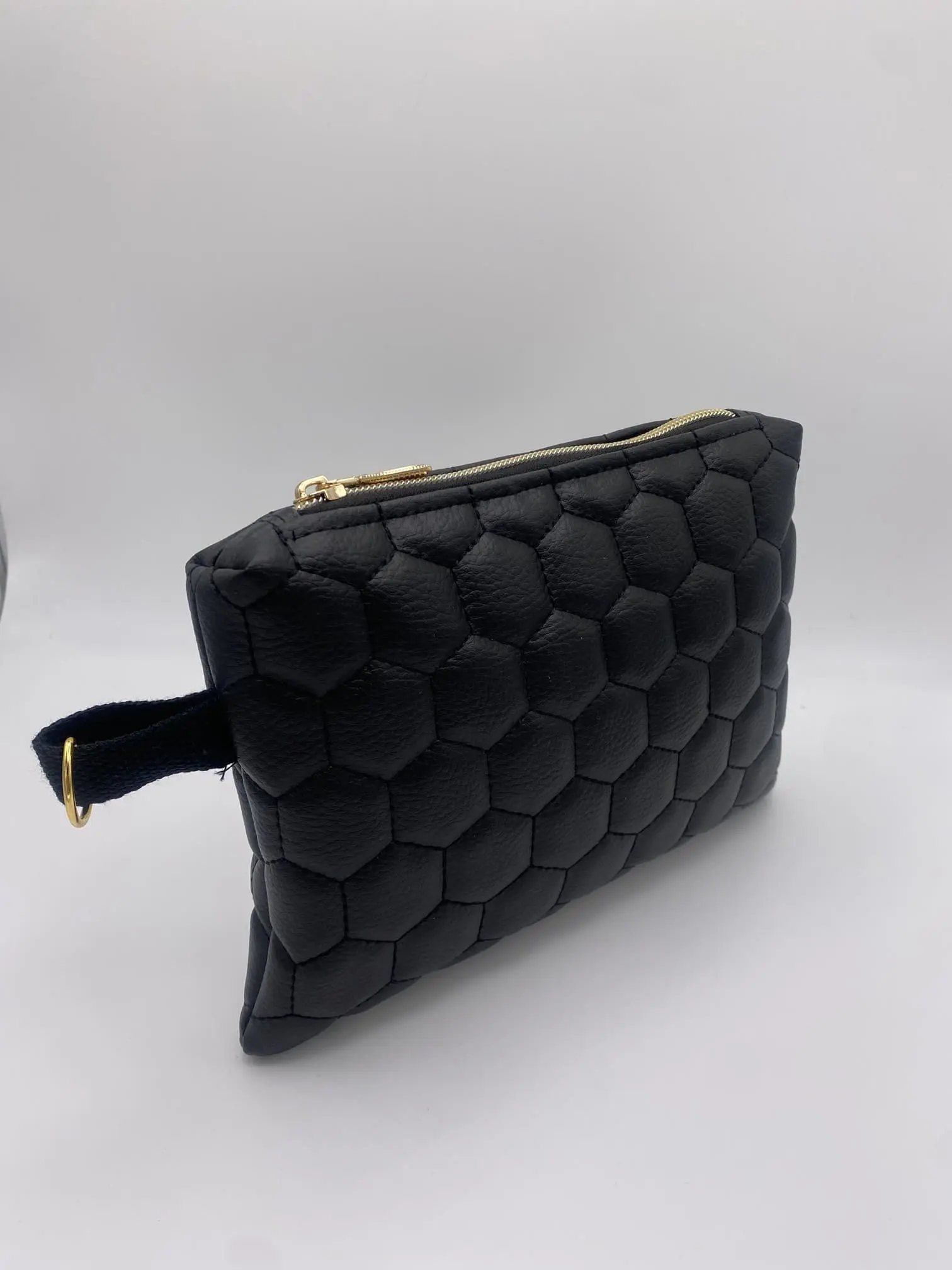 POCHETTE IBIZA SIMILI CUIR LOSANGES NOIR