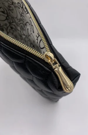 POCHETTE IBIZA SIMILI CUIR LOSANGES NOIR