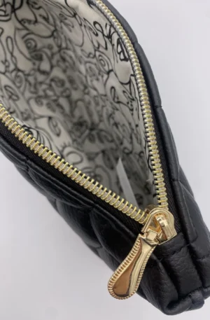POCHETTE IBIZA SIMILI CUIR LOSANGES NOIR