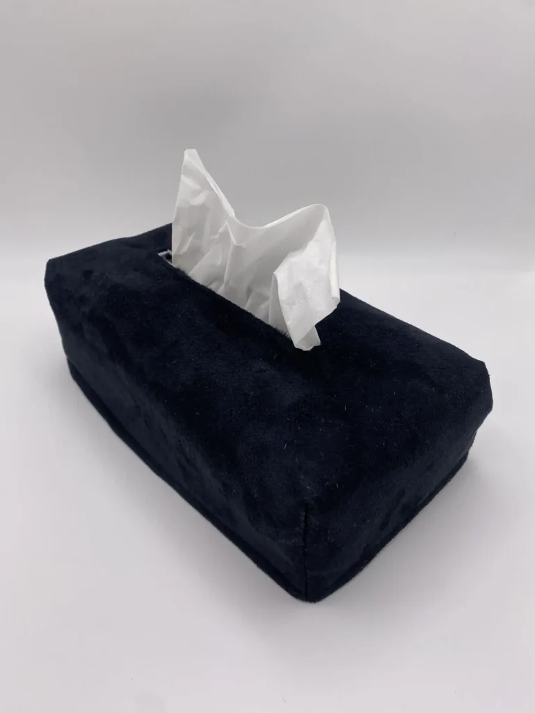 BOITE MOUCHOIRS NOIRE ZEBREE