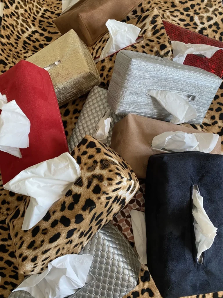 BOITE MOUCHOIRS LEOPARD