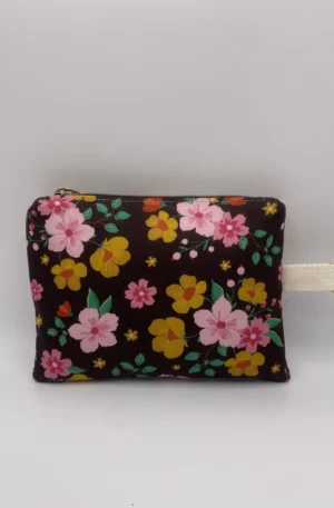 POCHETTE IBIZA ROSE SUR FOND MARRON
