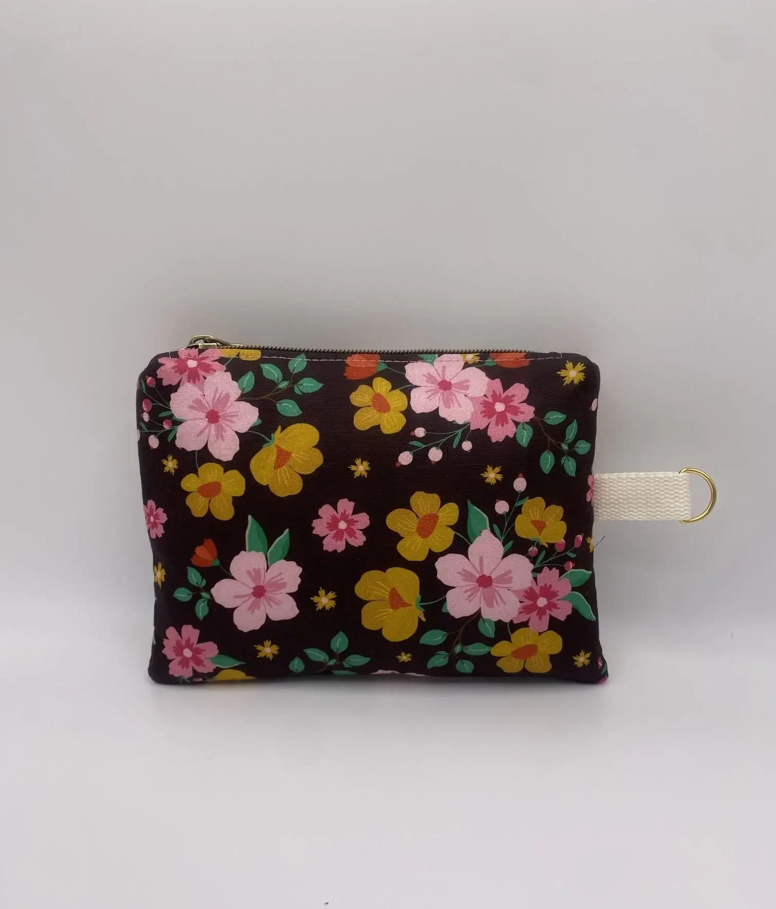POCHETTE IBIZA ROSE SUR FOND MARRON