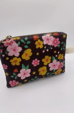 POCHETTE IBIZA ROSE SUR FOND MARRON