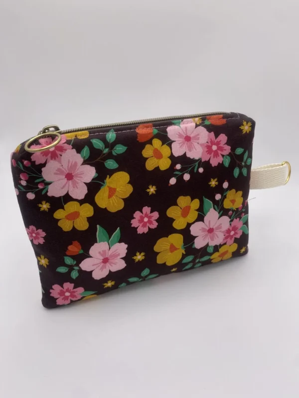 POCHETTE IBIZA ROSE SUR FOND MARRON