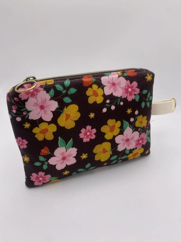 POCHETTE IBIZA ROSE SUR FOND MARRON