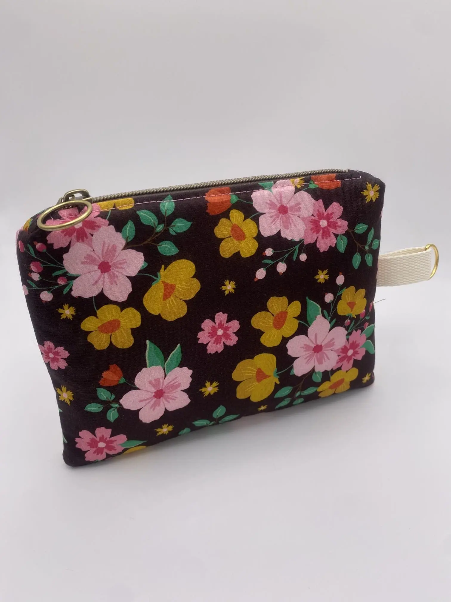POCHETTE IBIZA ROSE SUR FOND MARRON