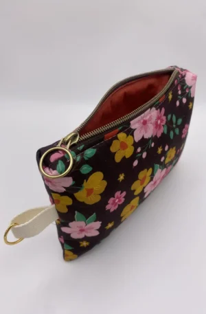 POCHETTE IBIZA ROSE SUR FOND MARRON