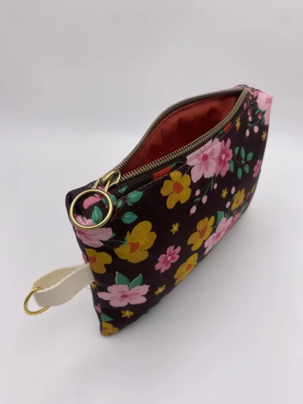 POCHETTE IBIZA ROSE SUR FOND MARRON