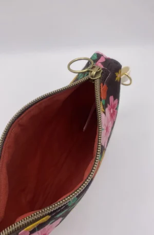 POCHETTE IBIZA ROSE SUR FOND MARRON