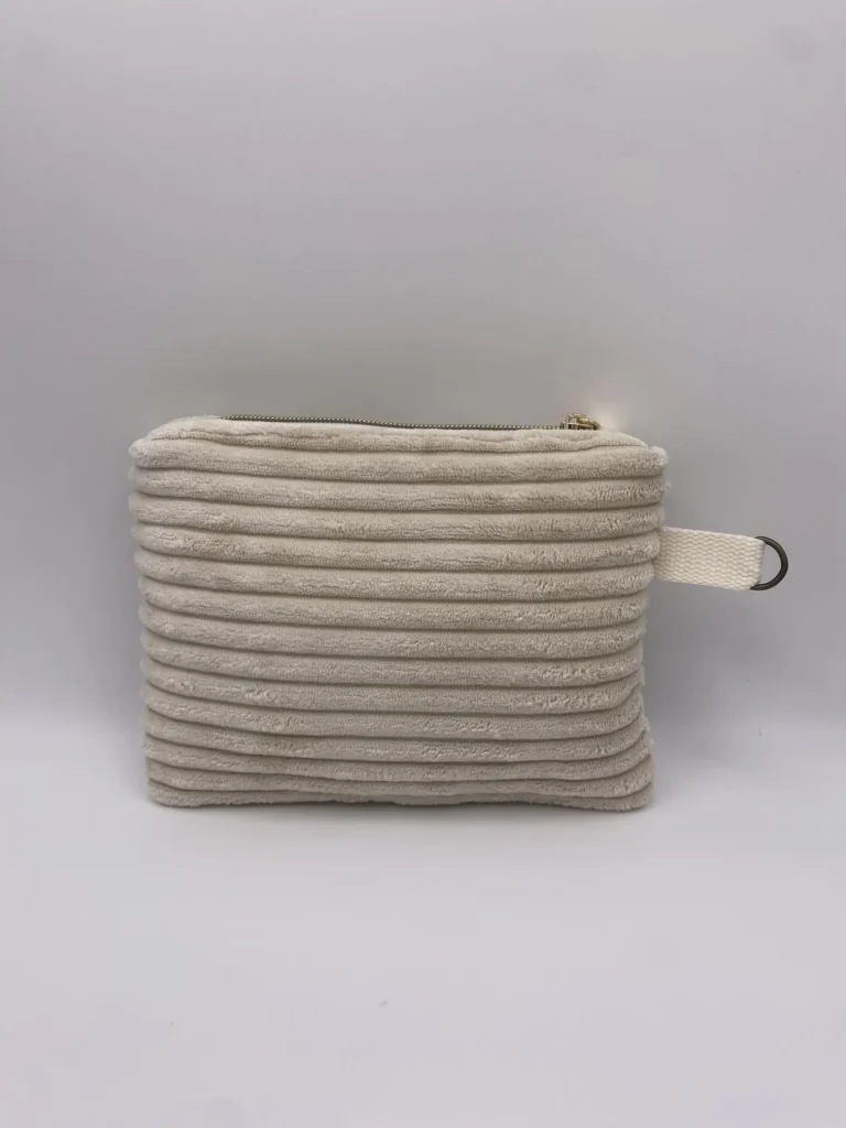 POCHETTE IBIZA VELOURS GROSSES COTES BEIGE