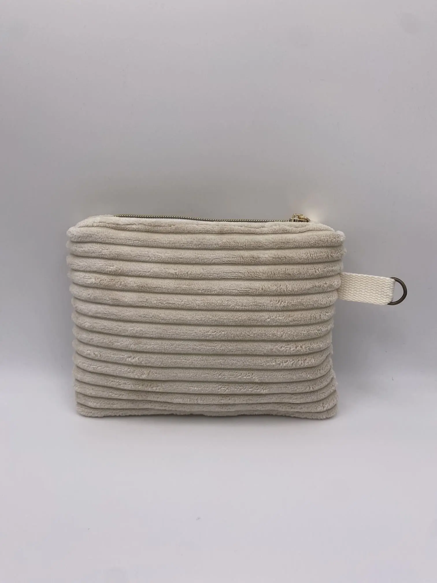 POCHETTE IBIZA VELOURS GROSSES COTES BEIGE