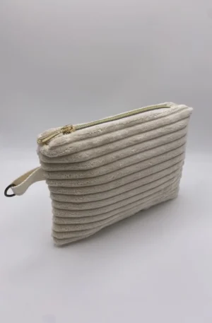 POCHETTE IBIZA VELOURS GROSSES COTES BEIGE