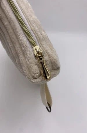 POCHETTE IBIZA VELOURS GROSSES COTES BEIGE