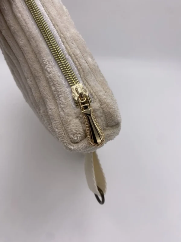POCHETTE IBIZA VELOURS GROSSES COTES BEIGE