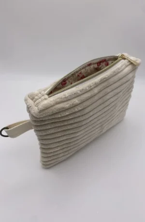 POCHETTE IBIZA VELOURS GROSSES COTES BEIGE