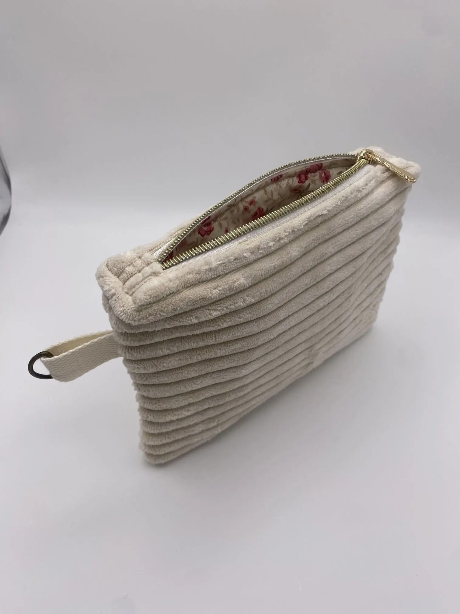 POCHETTE IBIZA VELOURS GROSSES COTES BEIGE