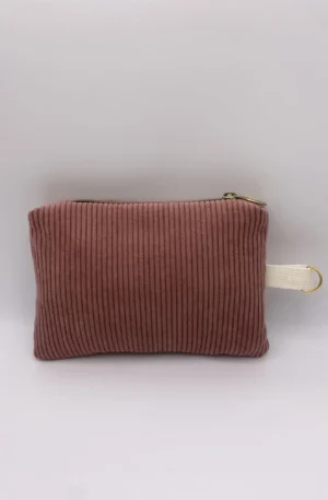 POCHETTE VELOURS IBIZA VIEUX ROSE
