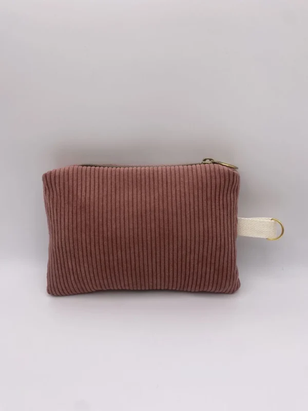 POCHETTE VELOURS IBIZA VIEUX ROSE