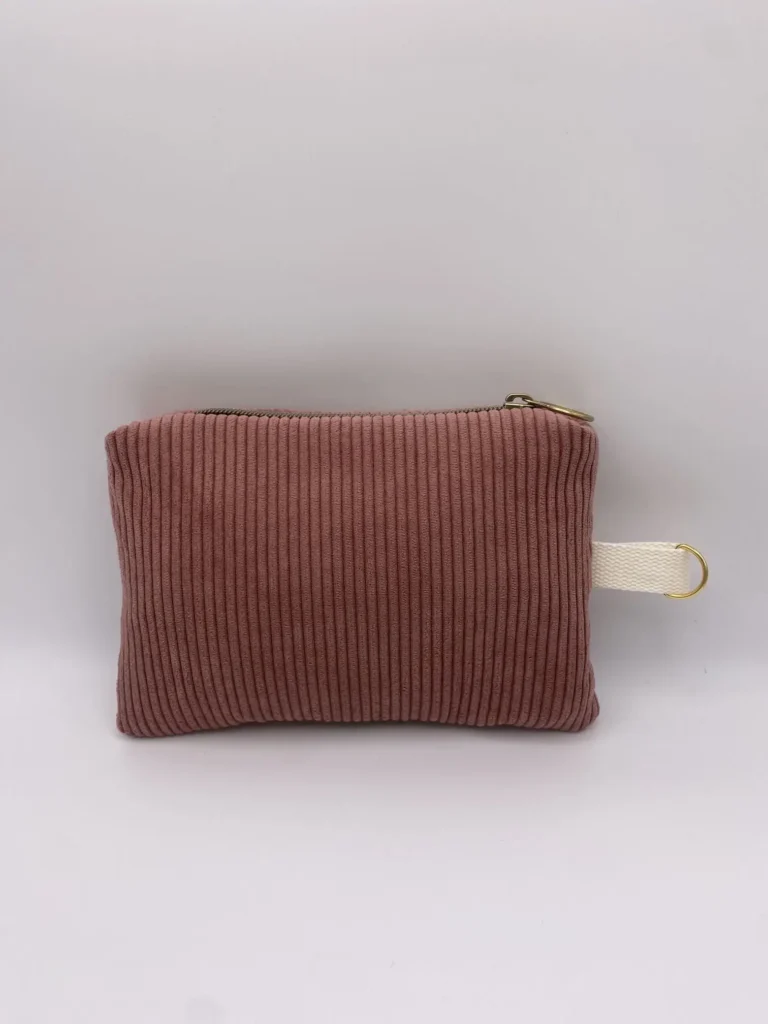 POCHETTE VELOURS IBIZA VIEUX ROSE